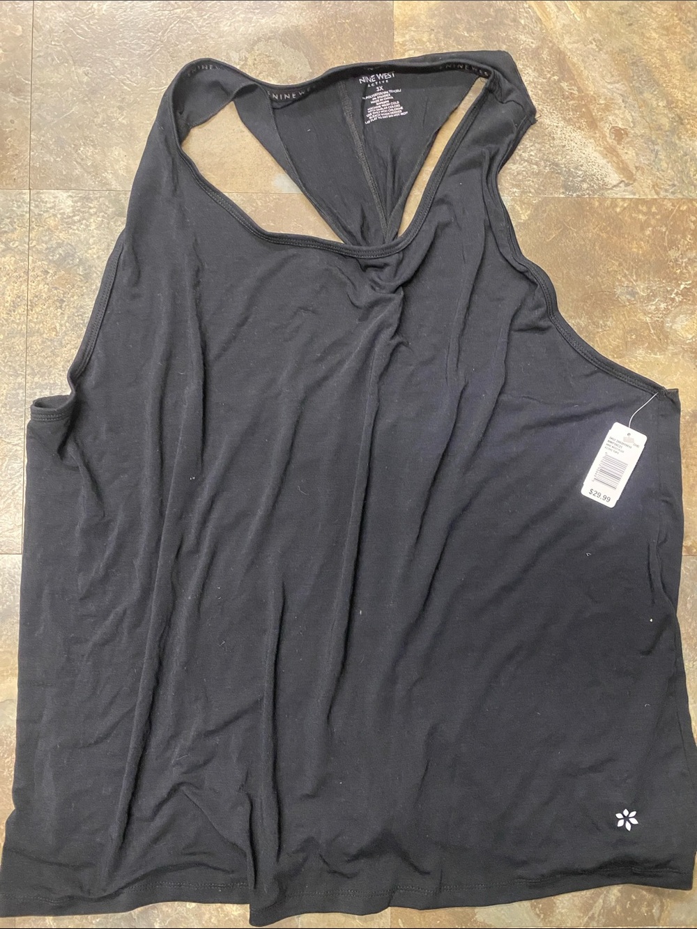 Nine West Black Racerback Tank 3XL new with tags